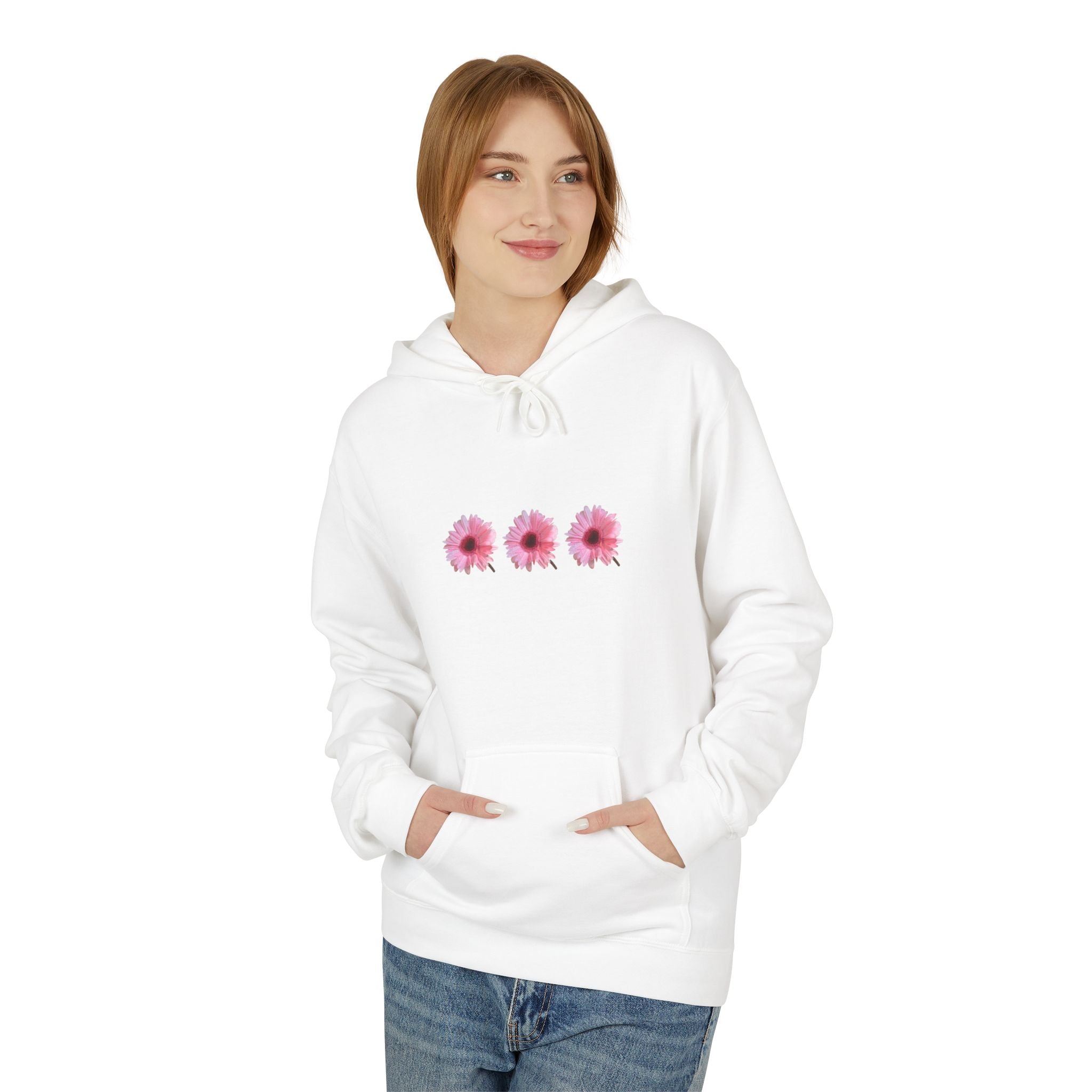 Floral Design Hoodie for Cozy Vibes, Soft Fleece Sweater, Ideal Gift for Her, Spring Fashion, Casual Wear, Flower Print Sweatshirt