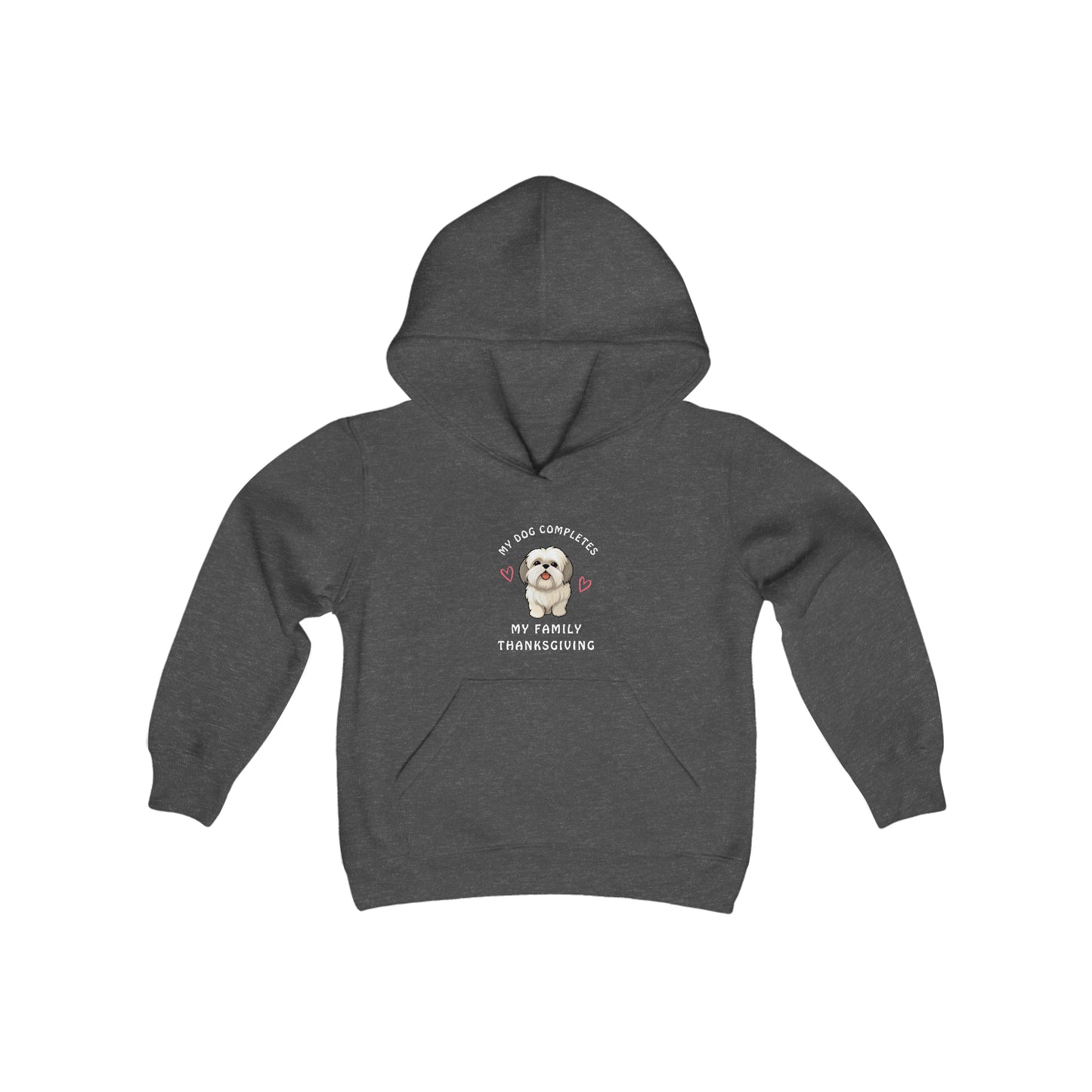 Youth  Sweatshirt for  Thanksgiving with pet dog, Shih Tzus