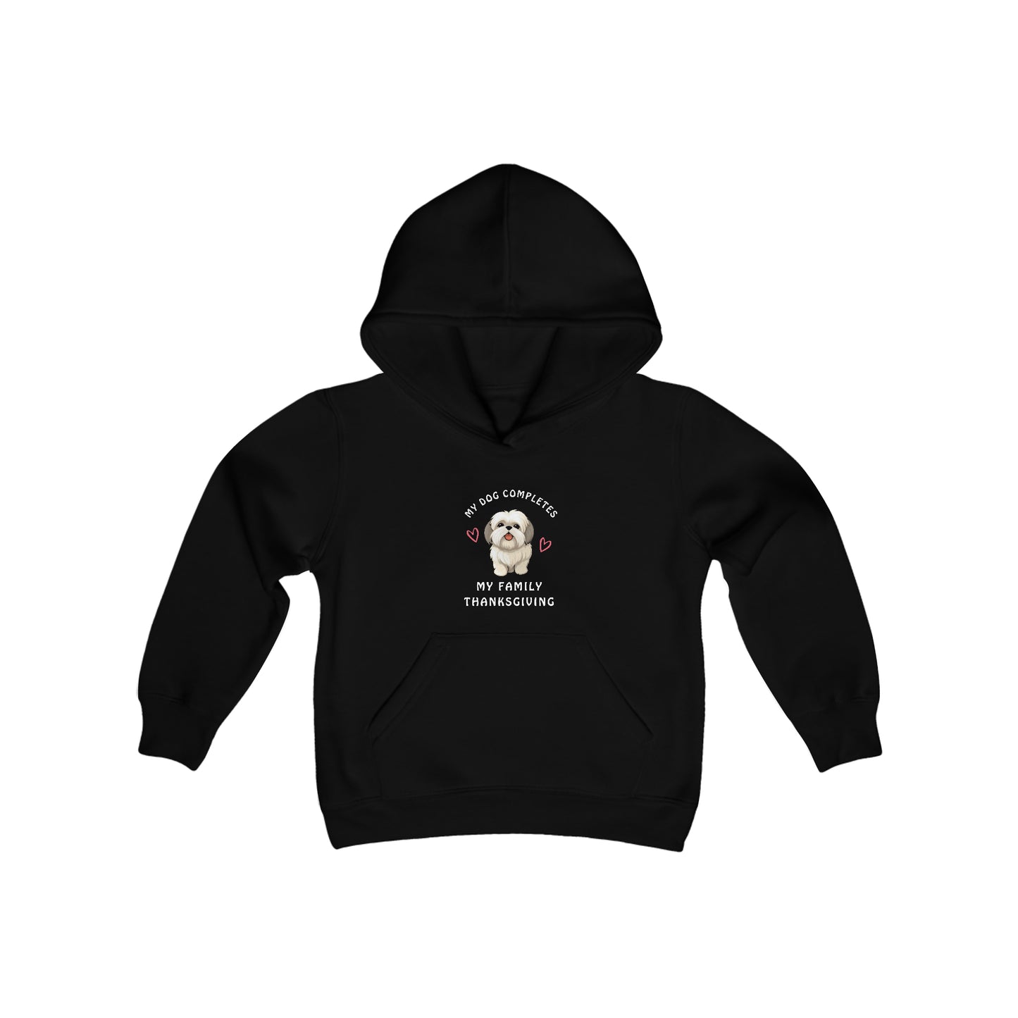 Youth  Sweatshirt for  Thanksgiving with pet dog, Shih Tzus