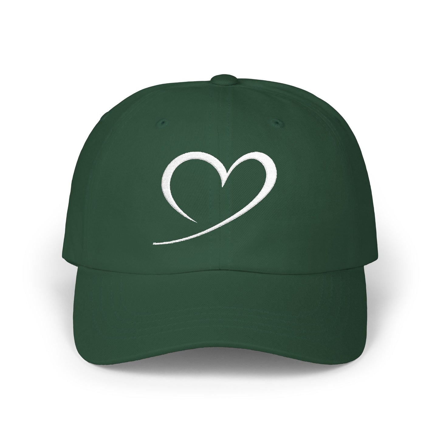 Heart Sketch Dad Cap — Minimalist Heart Embroidered Baseball Hat