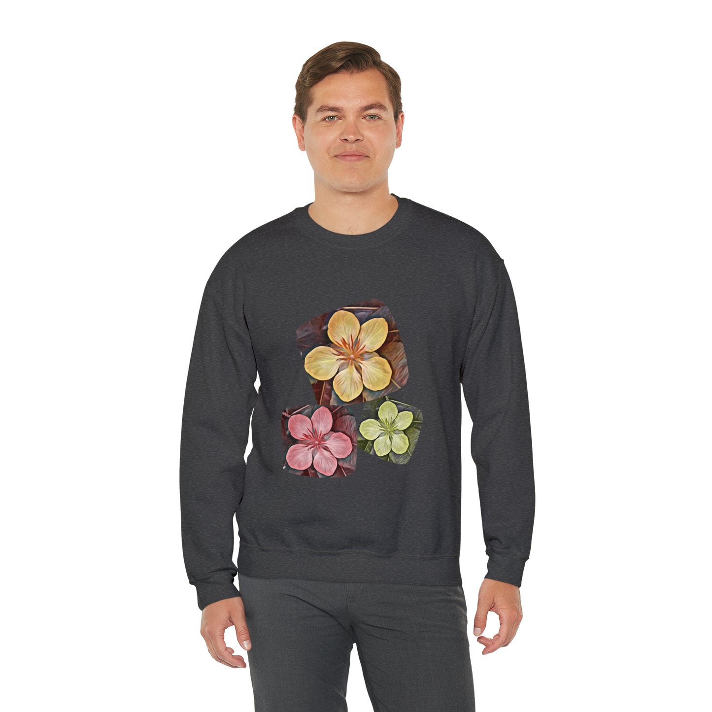 Unisex Crewneck Sweatshirt with Autumn Flowers