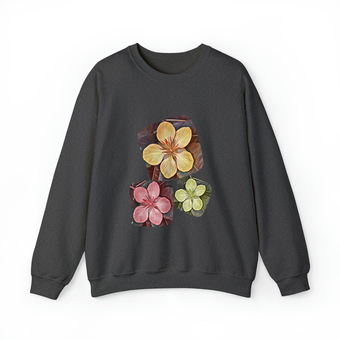 Unisex Crewneck Sweatshirt with Autumn Flowers