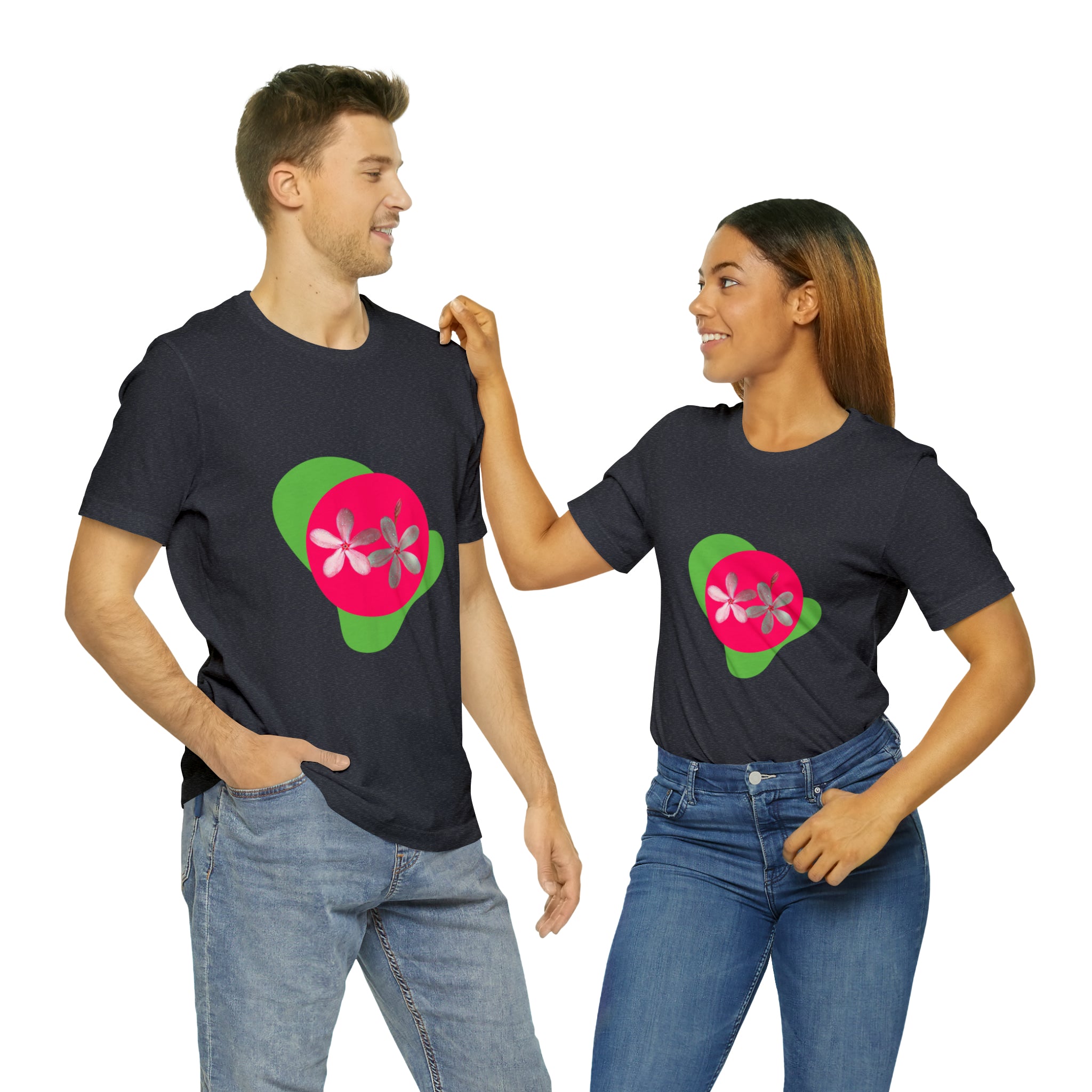 Vibrant Pink Flowers Unisex Jersey T-shirt