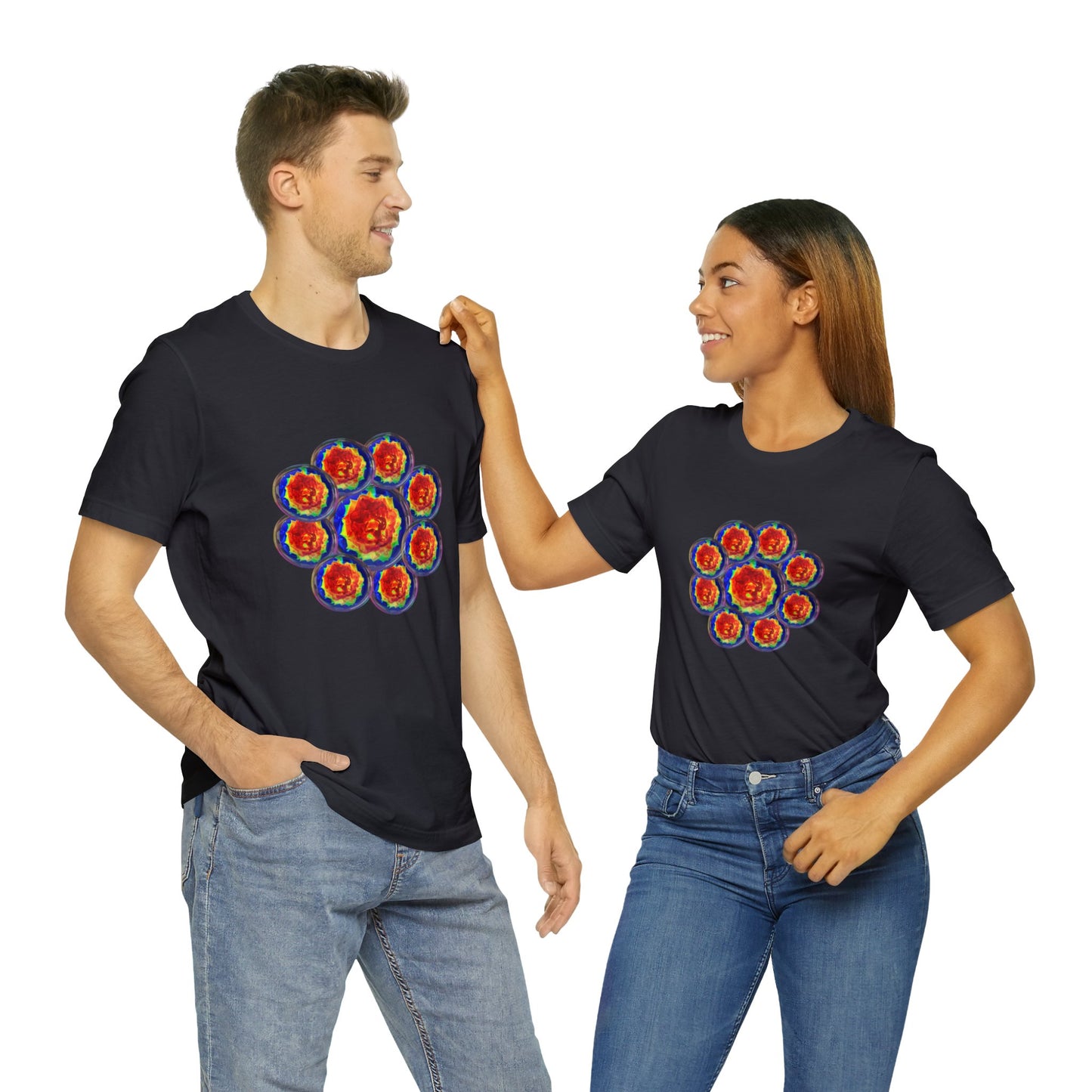 Orange Flower Psychedelic design featured  Unisex  Tees