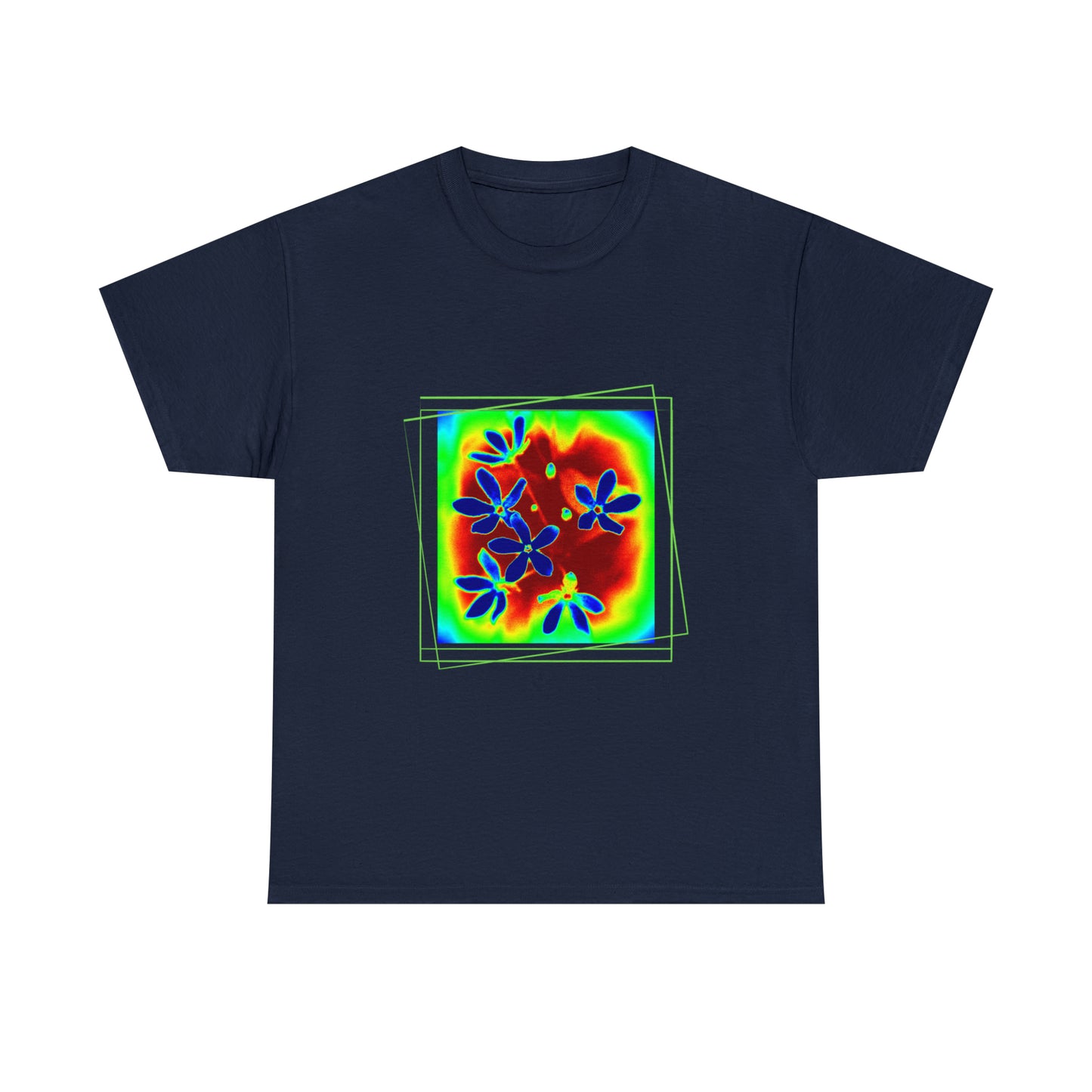 Unisex  Cotton Tee, psychedelic  flower design