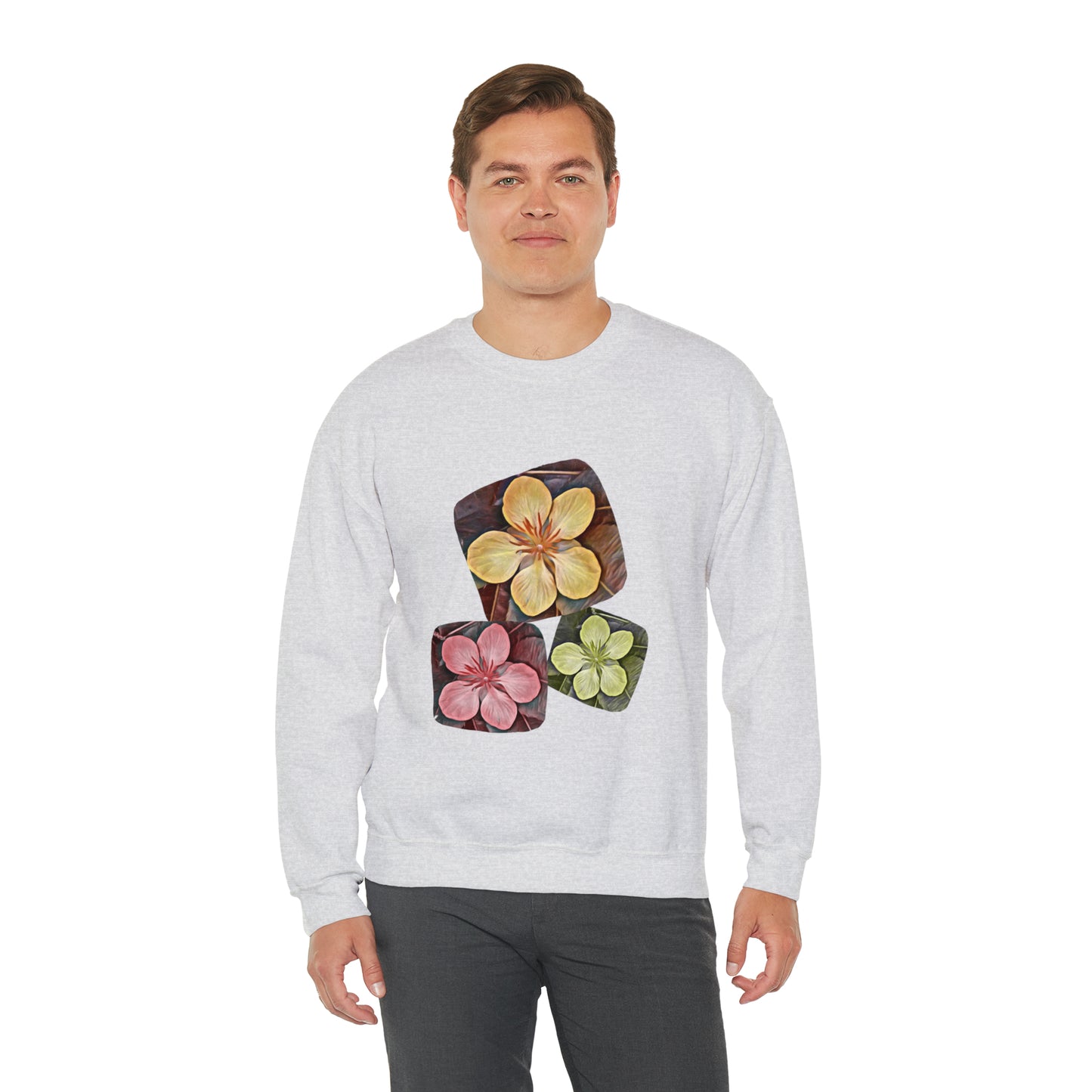 Unisex Crewneck Sweatshirt with Autumn Flowers