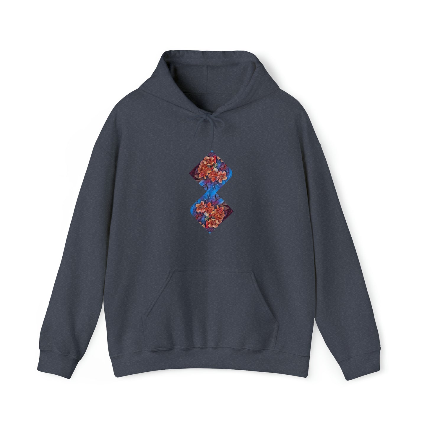 Unisex  Hooded Sweatshirt with Psychedelic Flower design