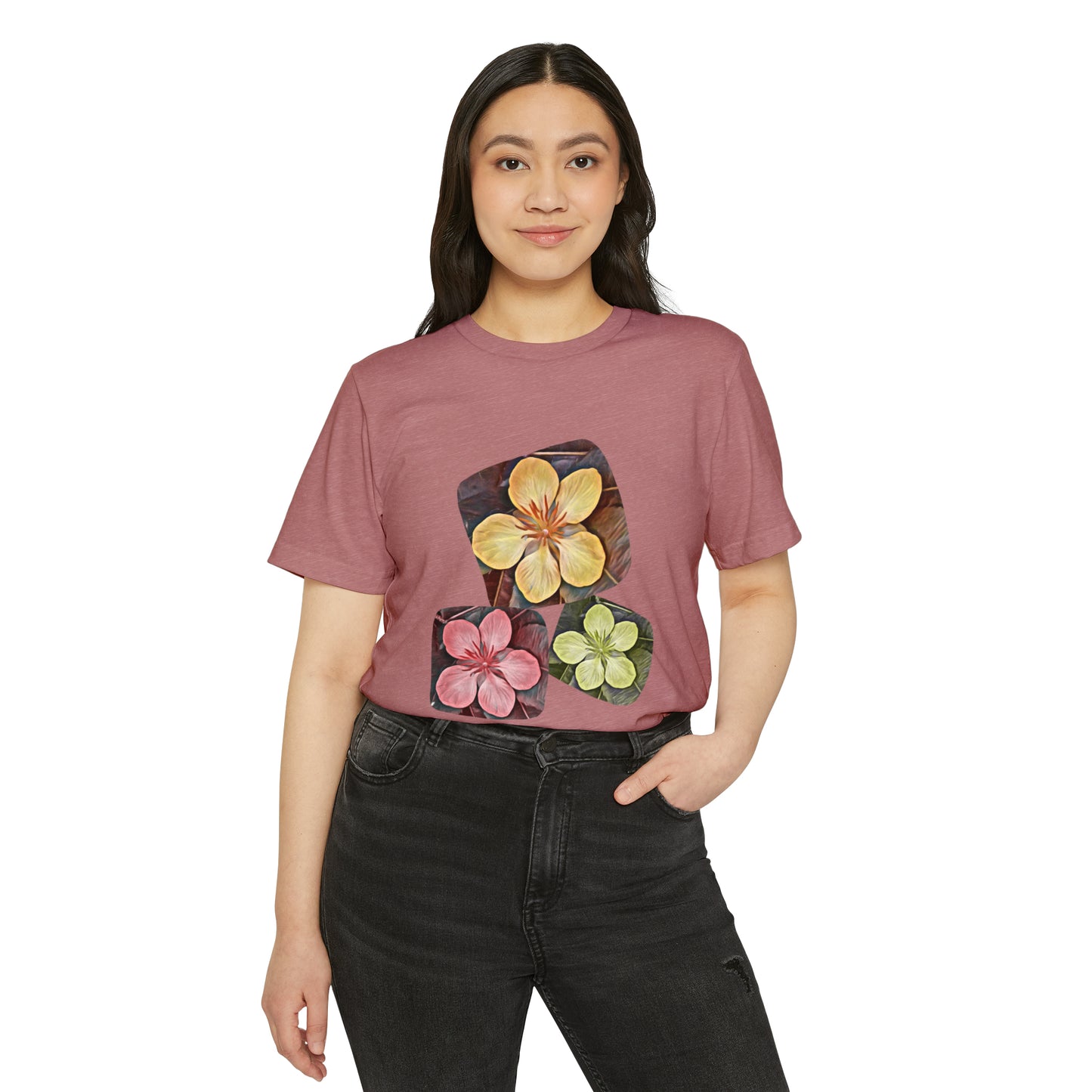 Unisex Recycled Organic T-Shirt with Autumn Flowers