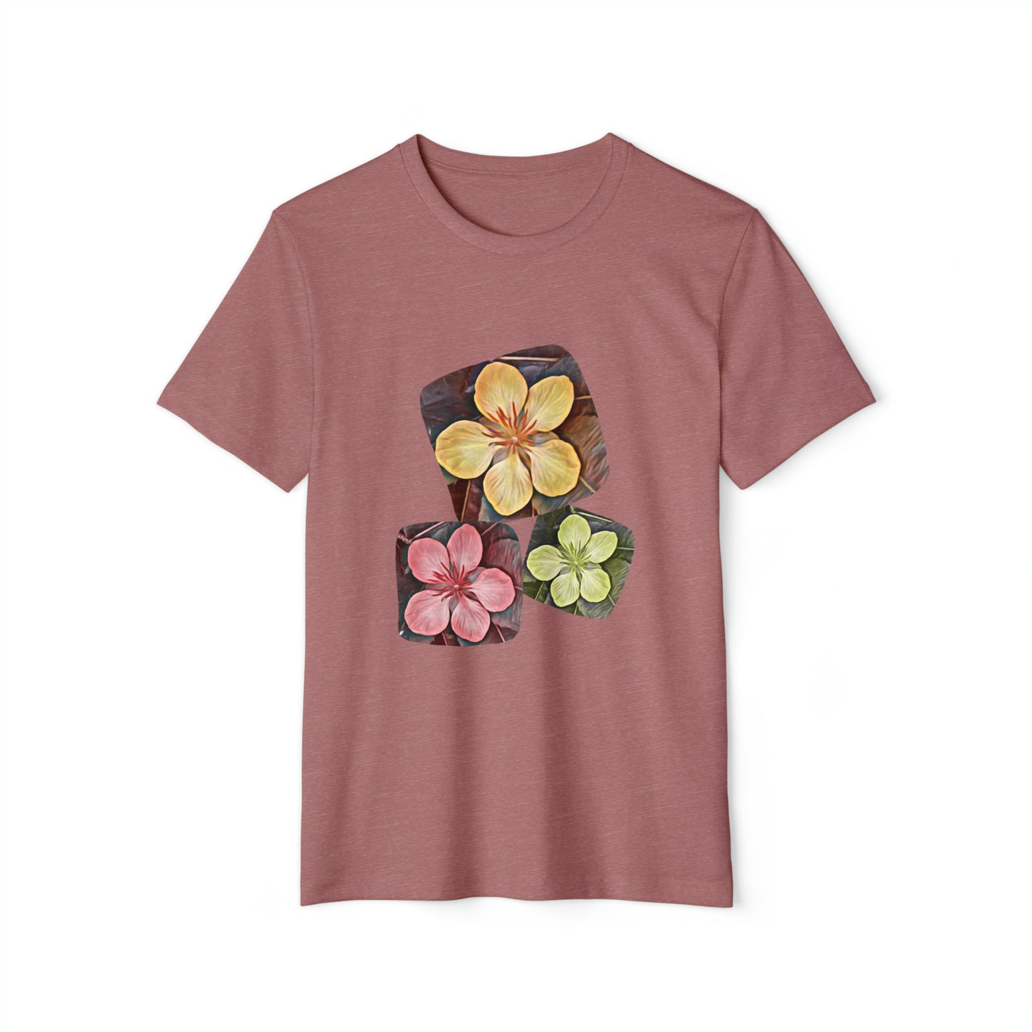 Unisex Recycled Organic T-Shirt with Autumn Flowers