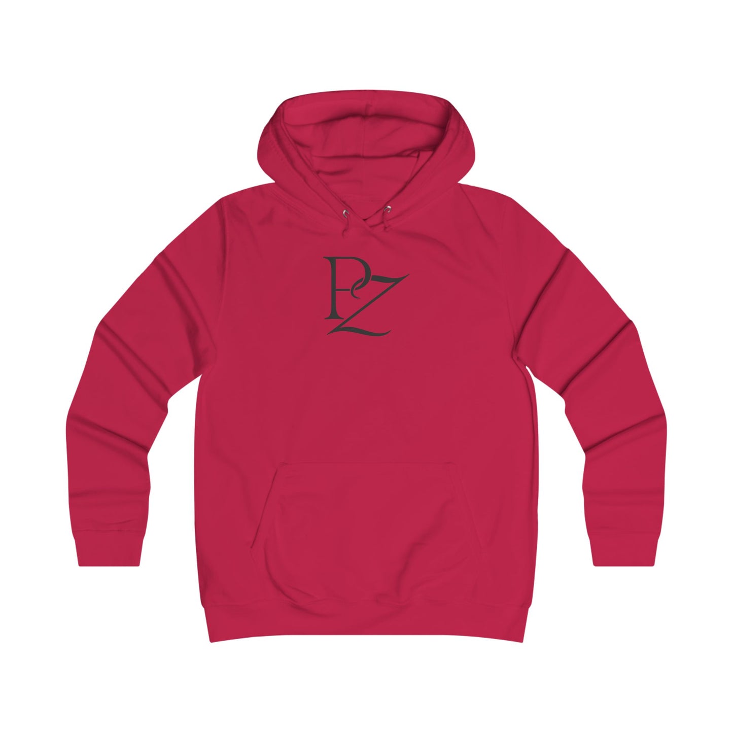 College Monogram Hoodie — Elegant 'PZ' Script Logo Pullover