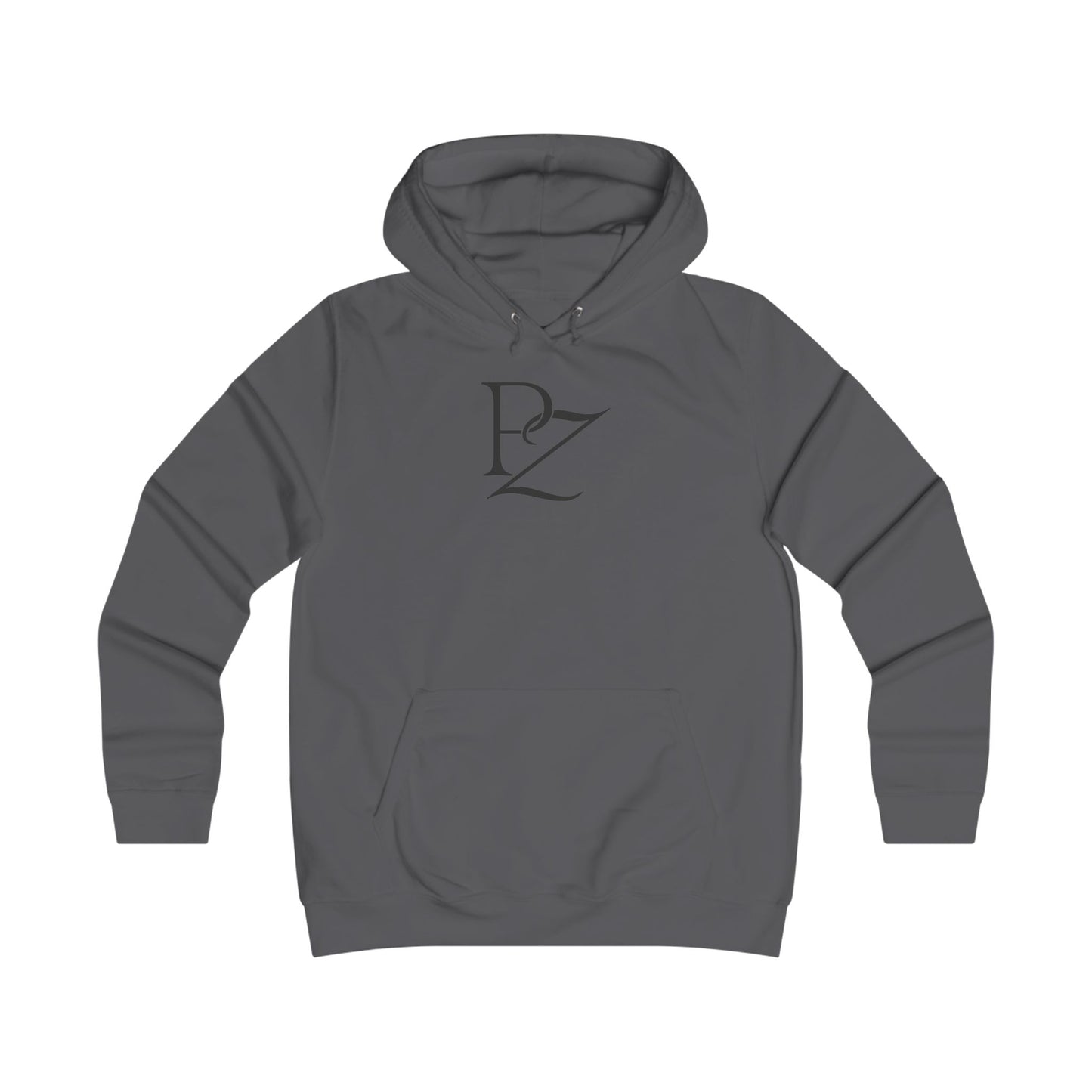 College Monogram Hoodie — Elegant 'PZ' Script Logo Pullover