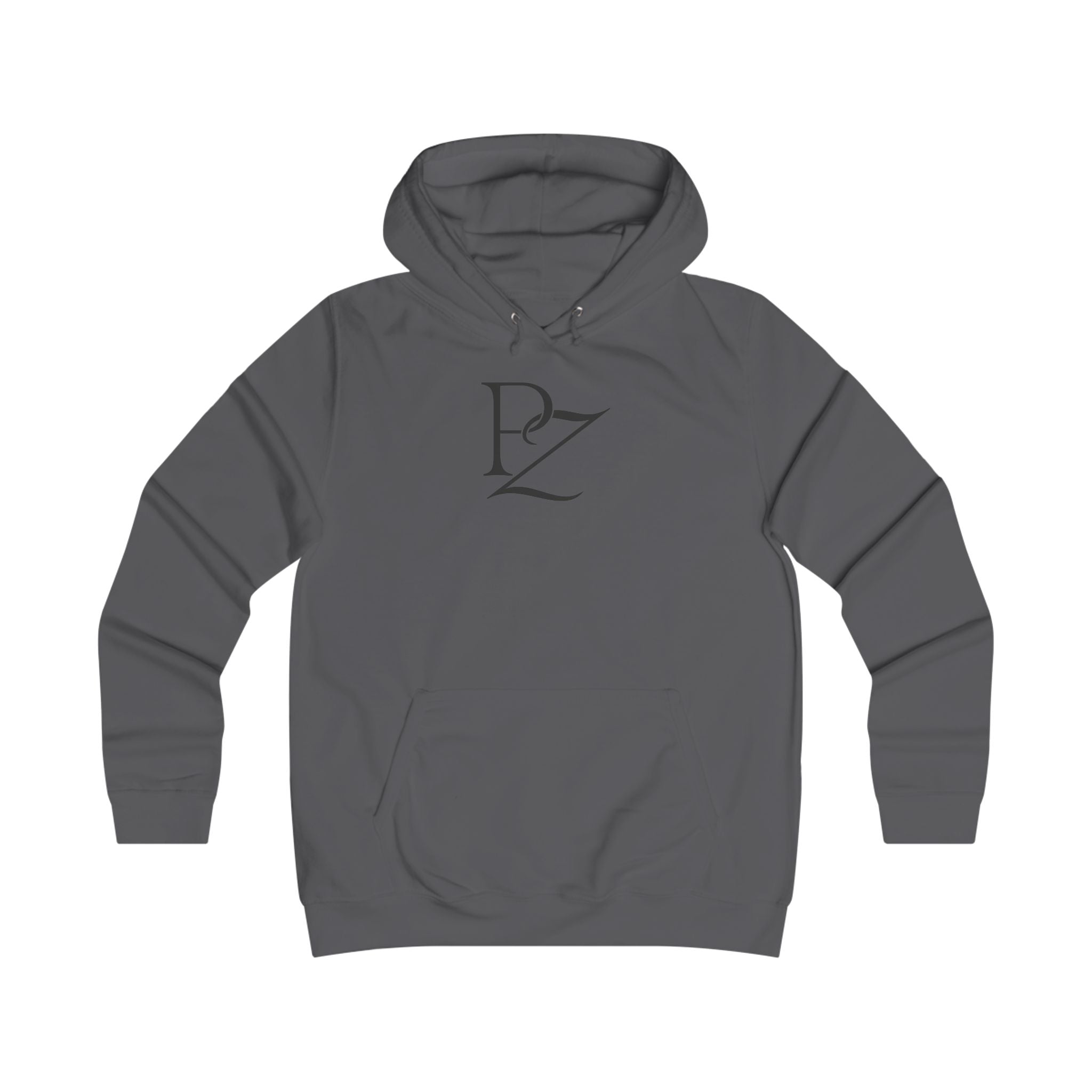 College Monogram Hoodie — Elegant 'PZ' Script Logo Pullover