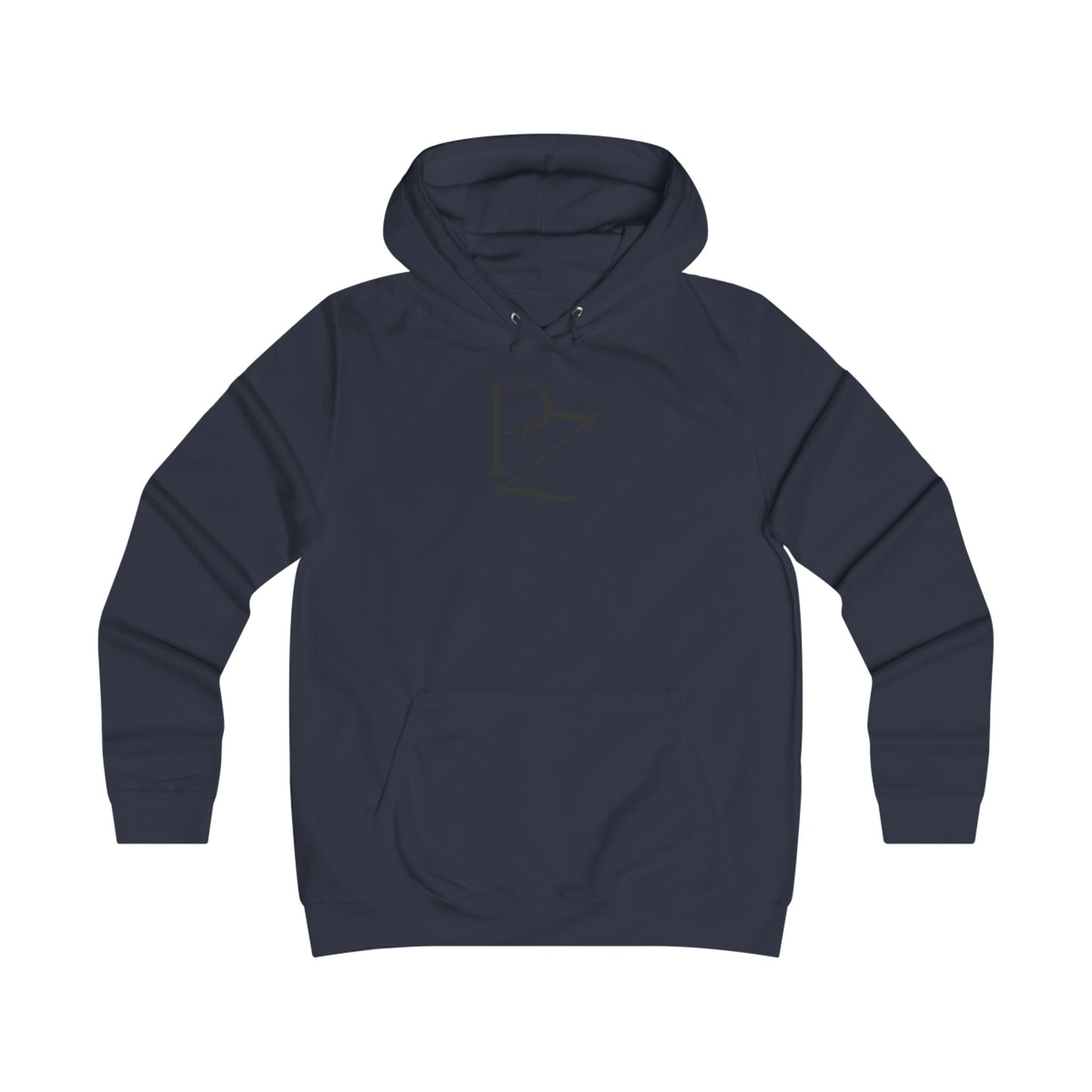 College Monogram Hoodie — Elegant 'PZ' Script Logo Pullover