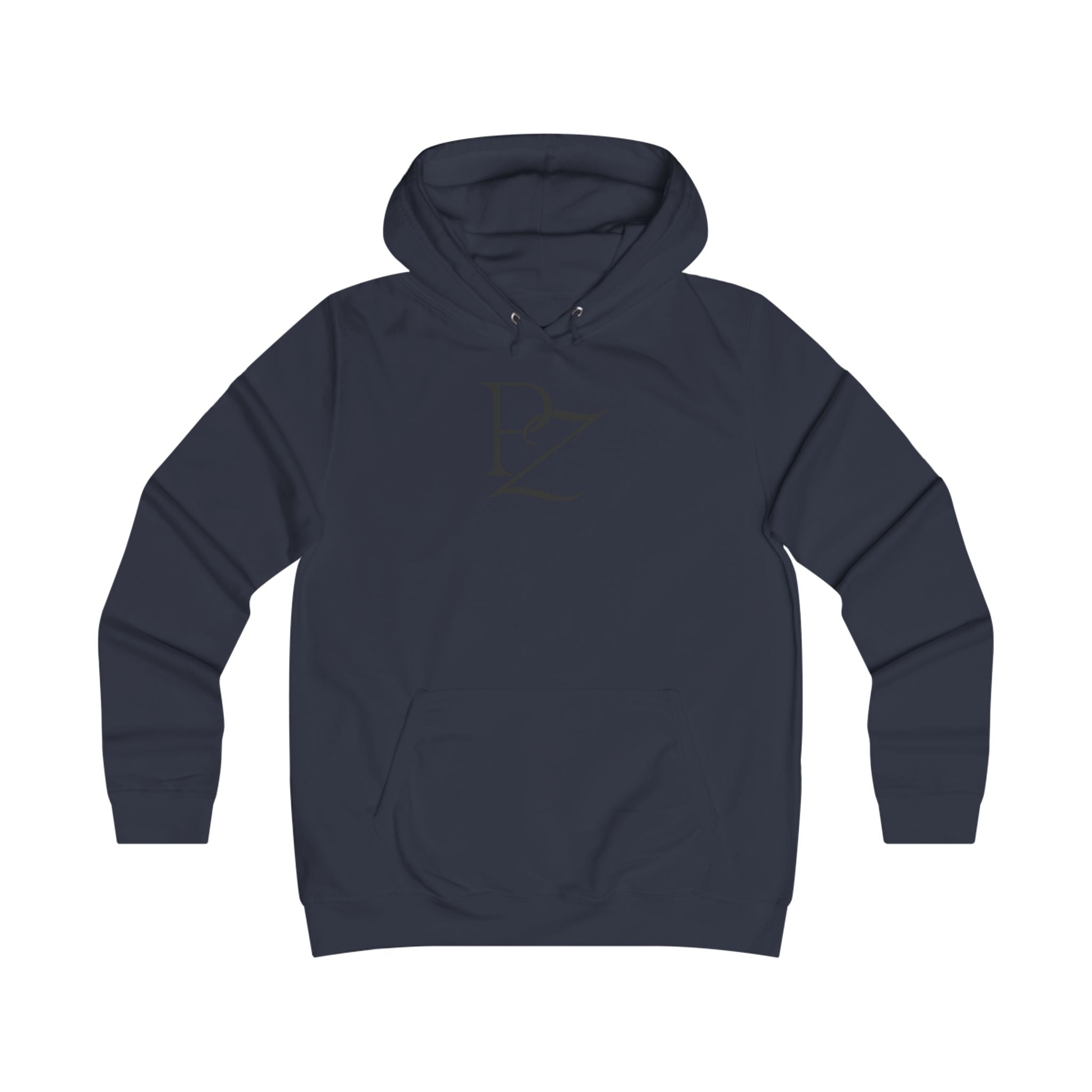 College Monogram Hoodie — Elegant 'PZ' Script Logo Pullover