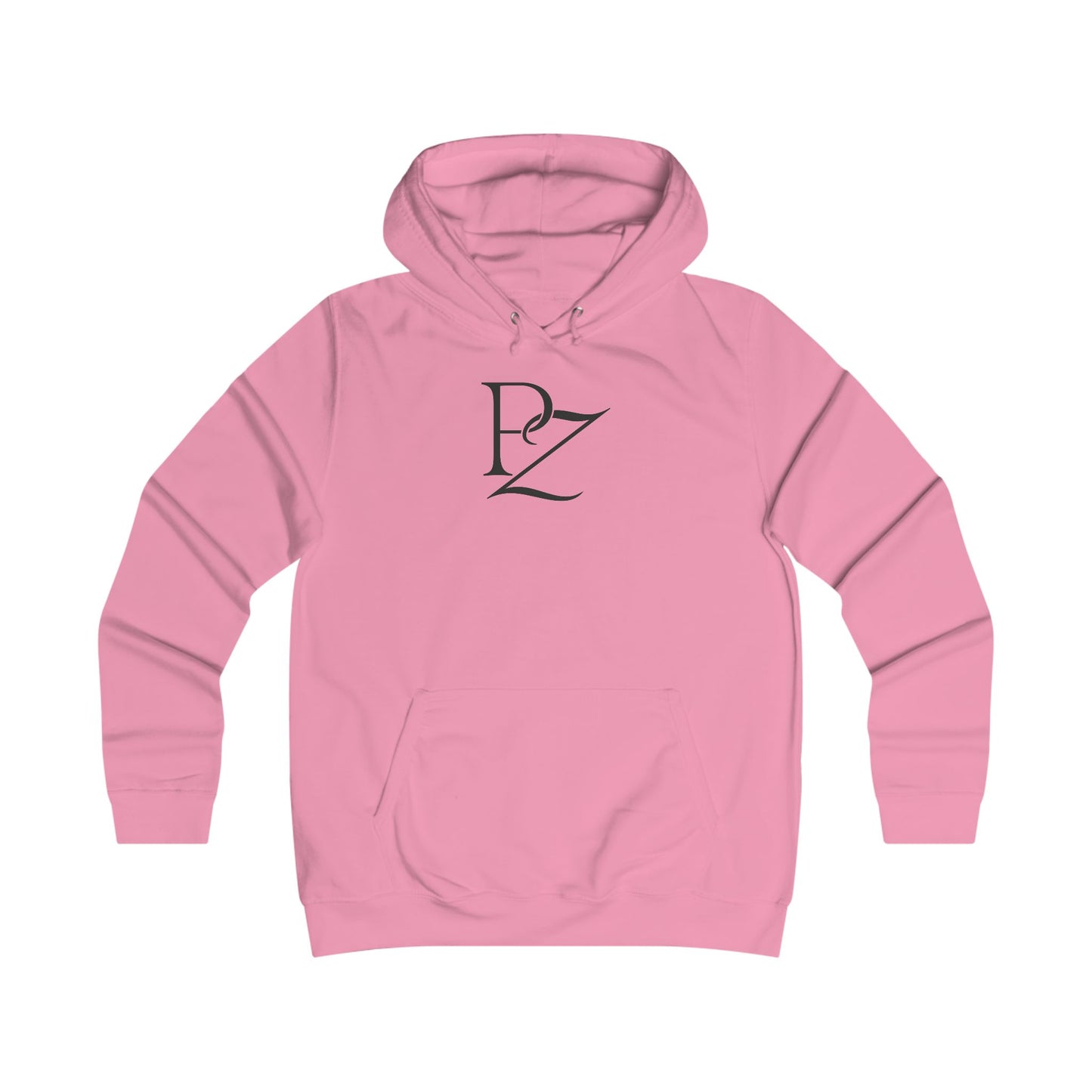 College Monogram Hoodie — Elegant 'PZ' Script Logo Pullover