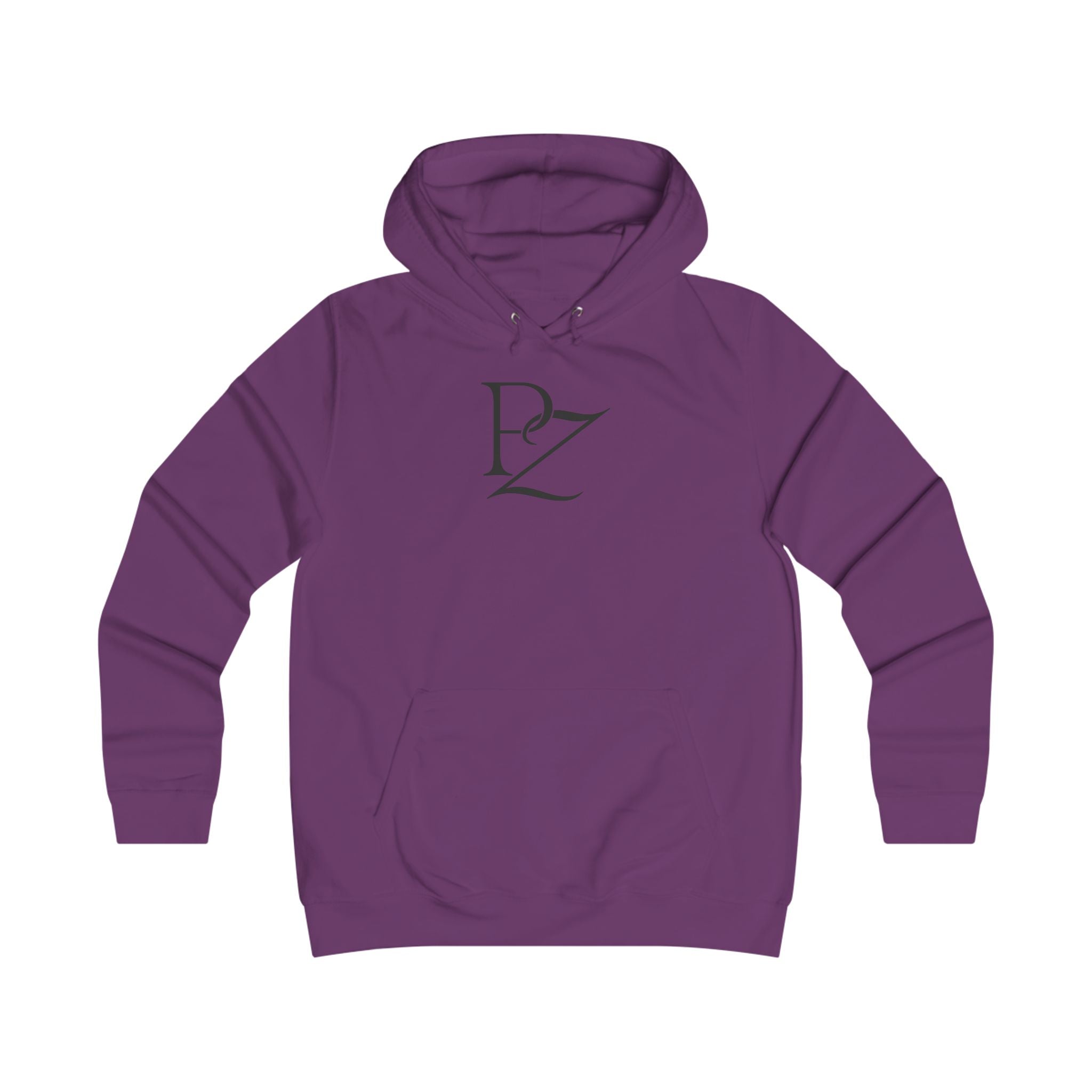 College Monogram Hoodie — Elegant 'PZ' Script Logo Pullover