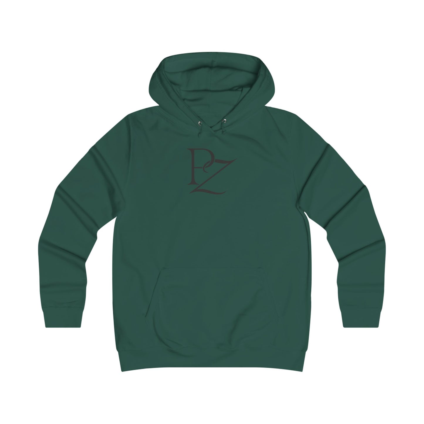 College Monogram Hoodie — Elegant 'PZ' Script Logo Pullover