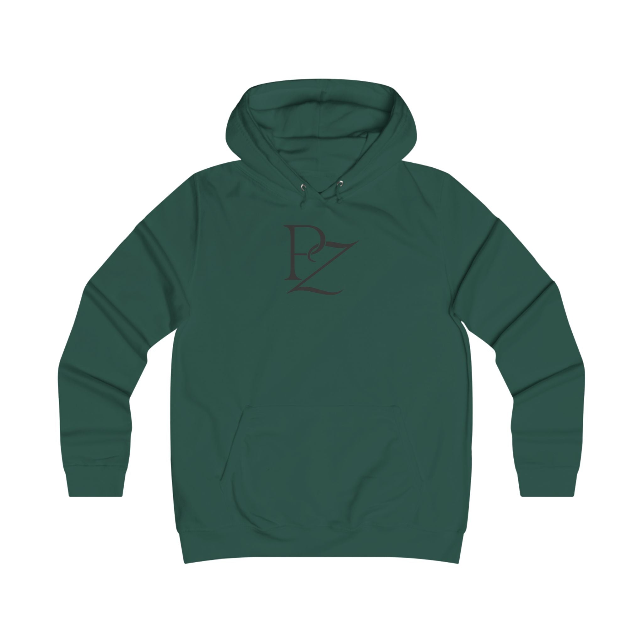 College Monogram Hoodie — Elegant 'PZ' Script Logo Pullover