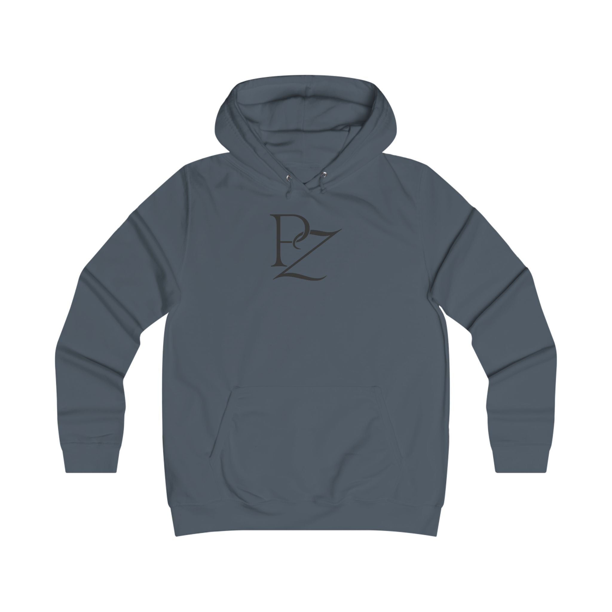 College Monogram Hoodie — Elegant 'PZ' Script Logo Pullover