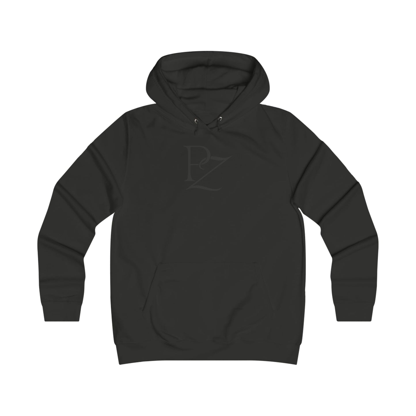 College Monogram Hoodie — Elegant 'PZ' Script Logo Pullover
