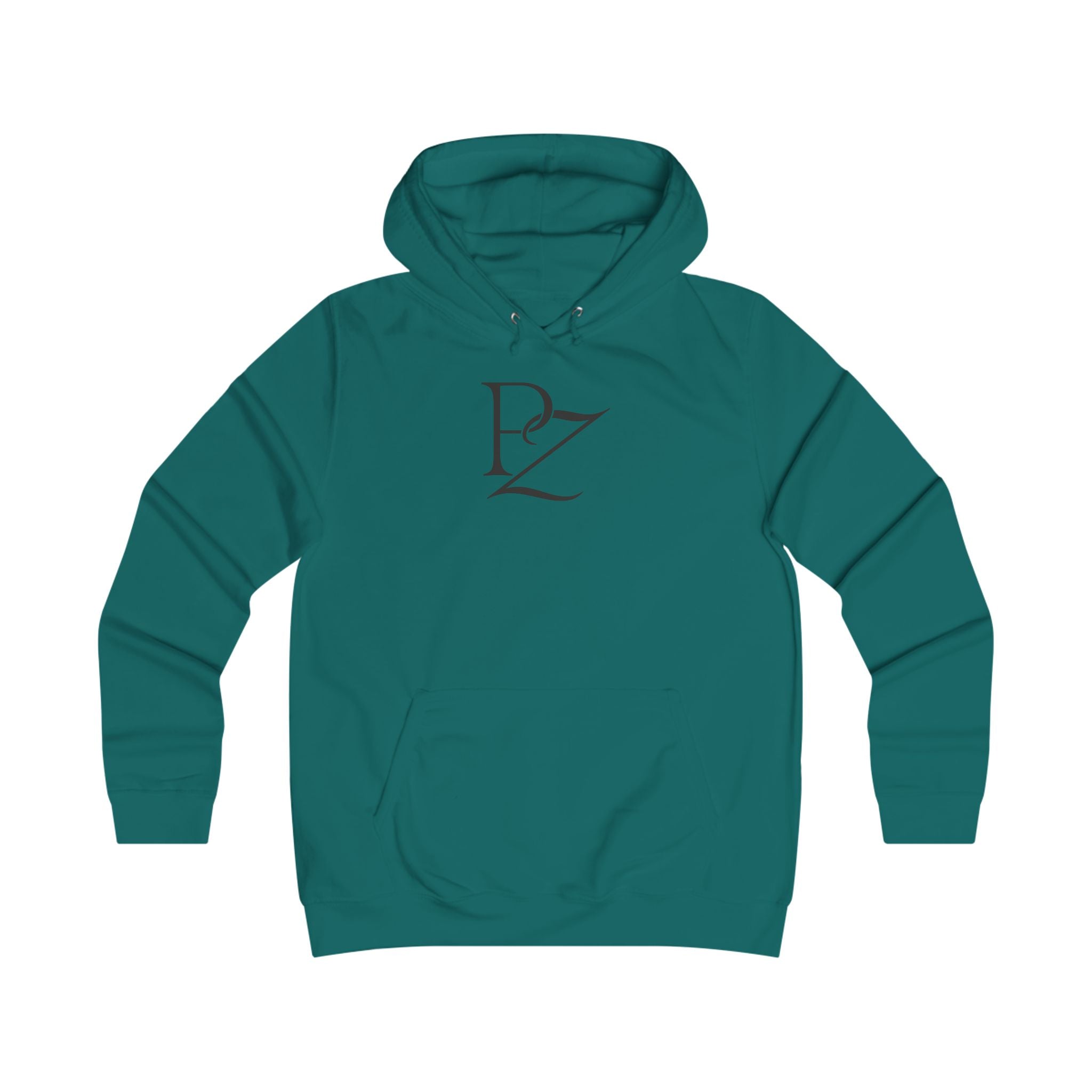College Monogram Hoodie — Elegant 'PZ' Script Logo Pullover