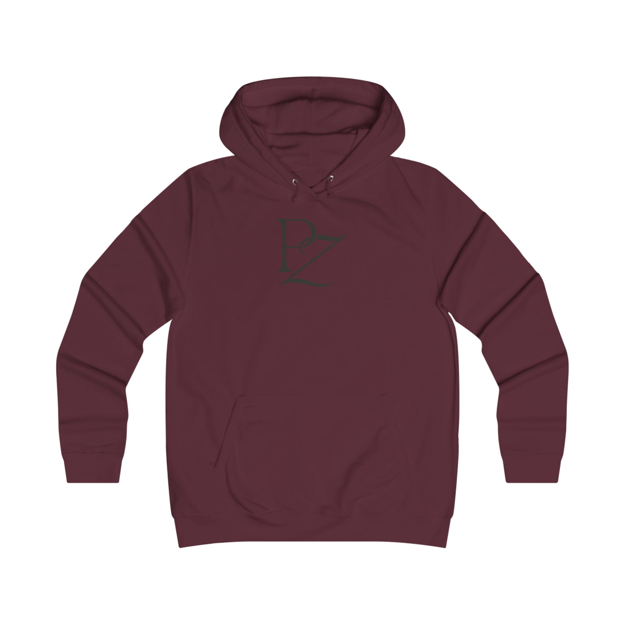 College Monogram Hoodie — Elegant 'PZ' Script Logo Pullover