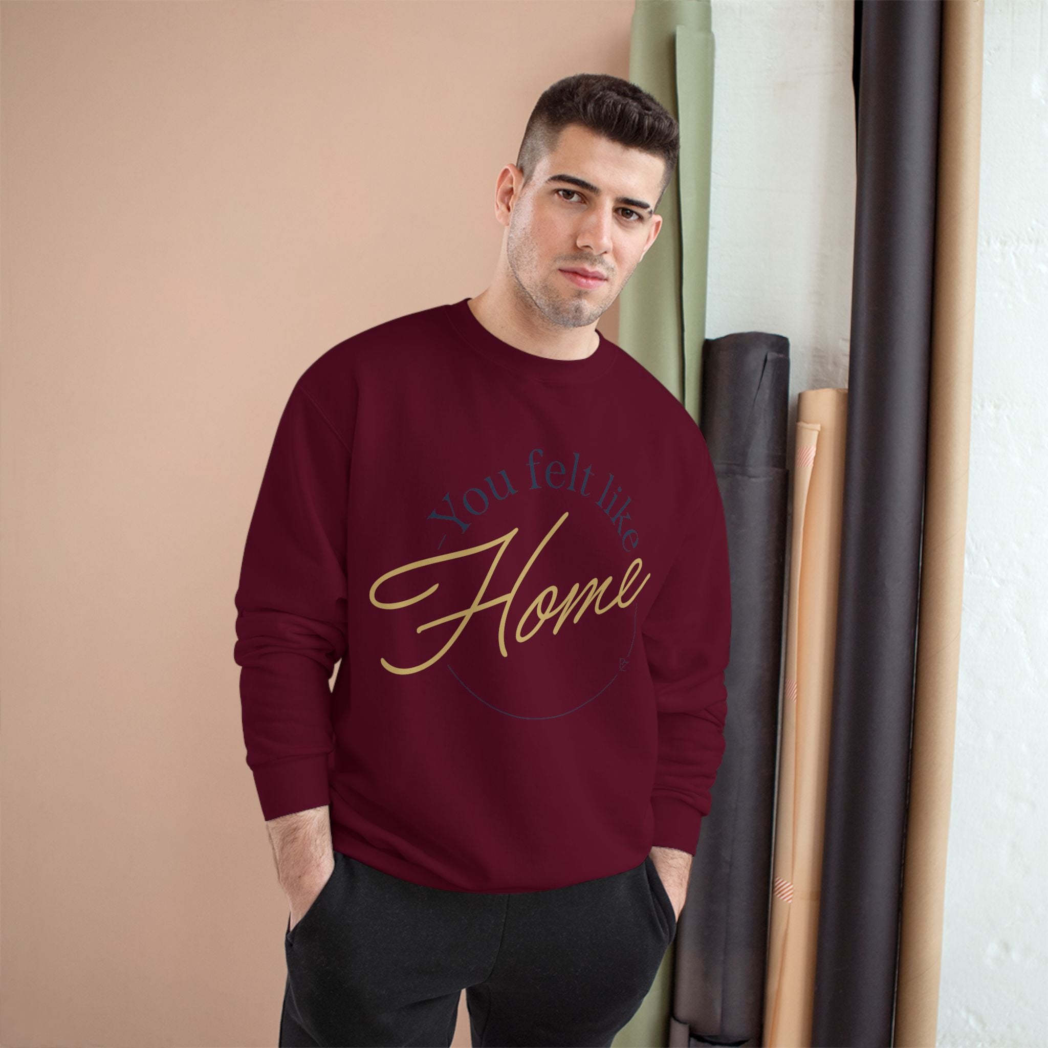 Home Vibes Sweatshirt — "You Felt Like Home" Cozy Crewneck