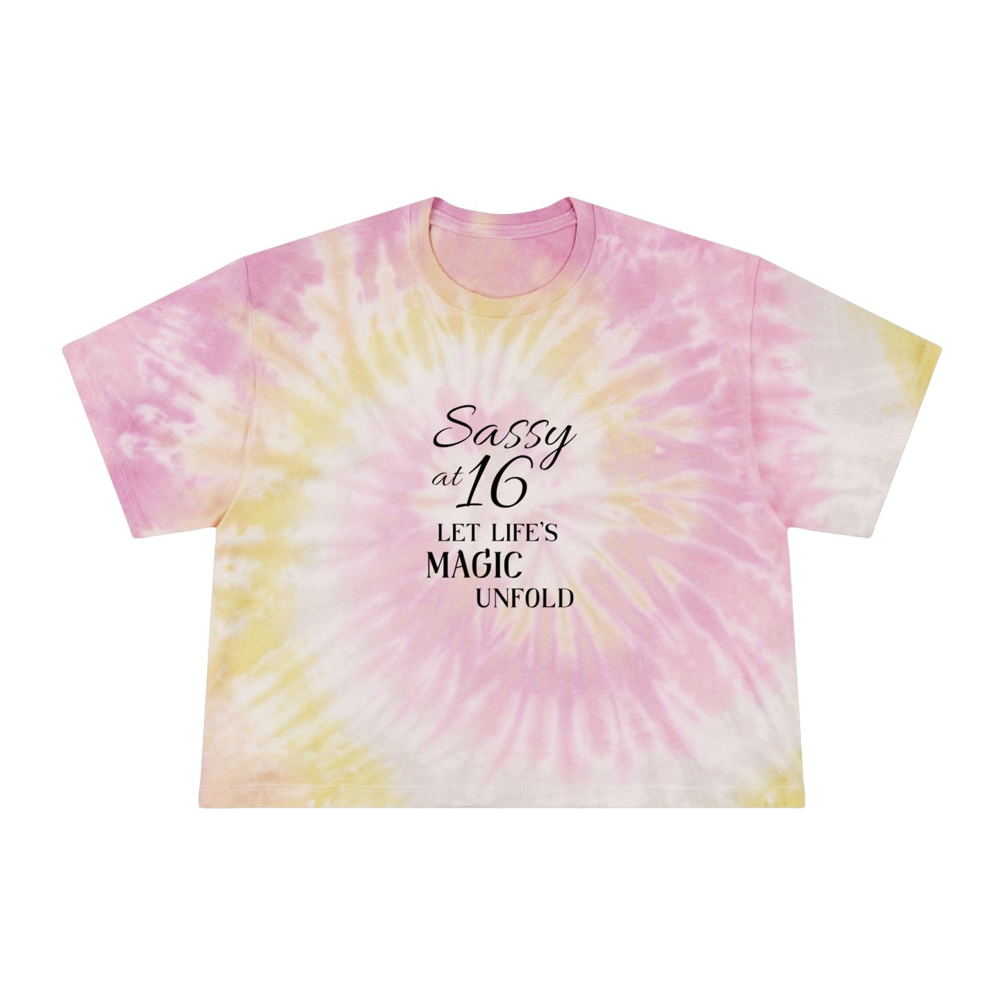 Women's Tie-Dye Crop Tee, Birthday Sloan merch