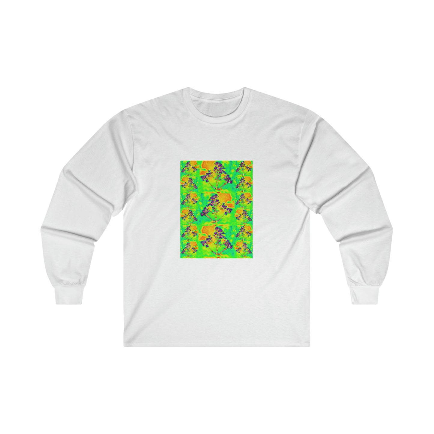 Cotton Long Sleeve Tee with psychedelic patterns