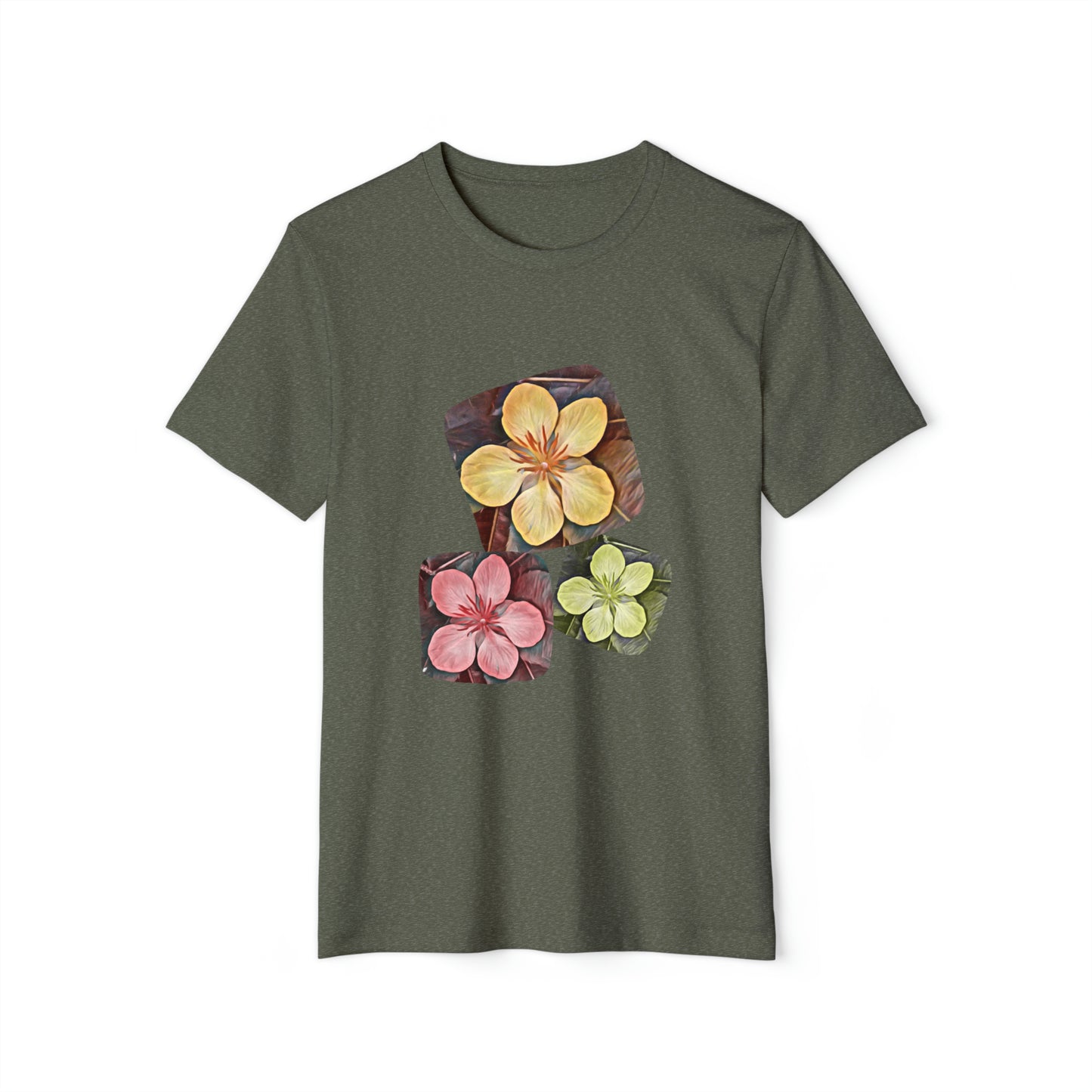 Unisex Recycled Organic T-Shirt with Autumn Flowers