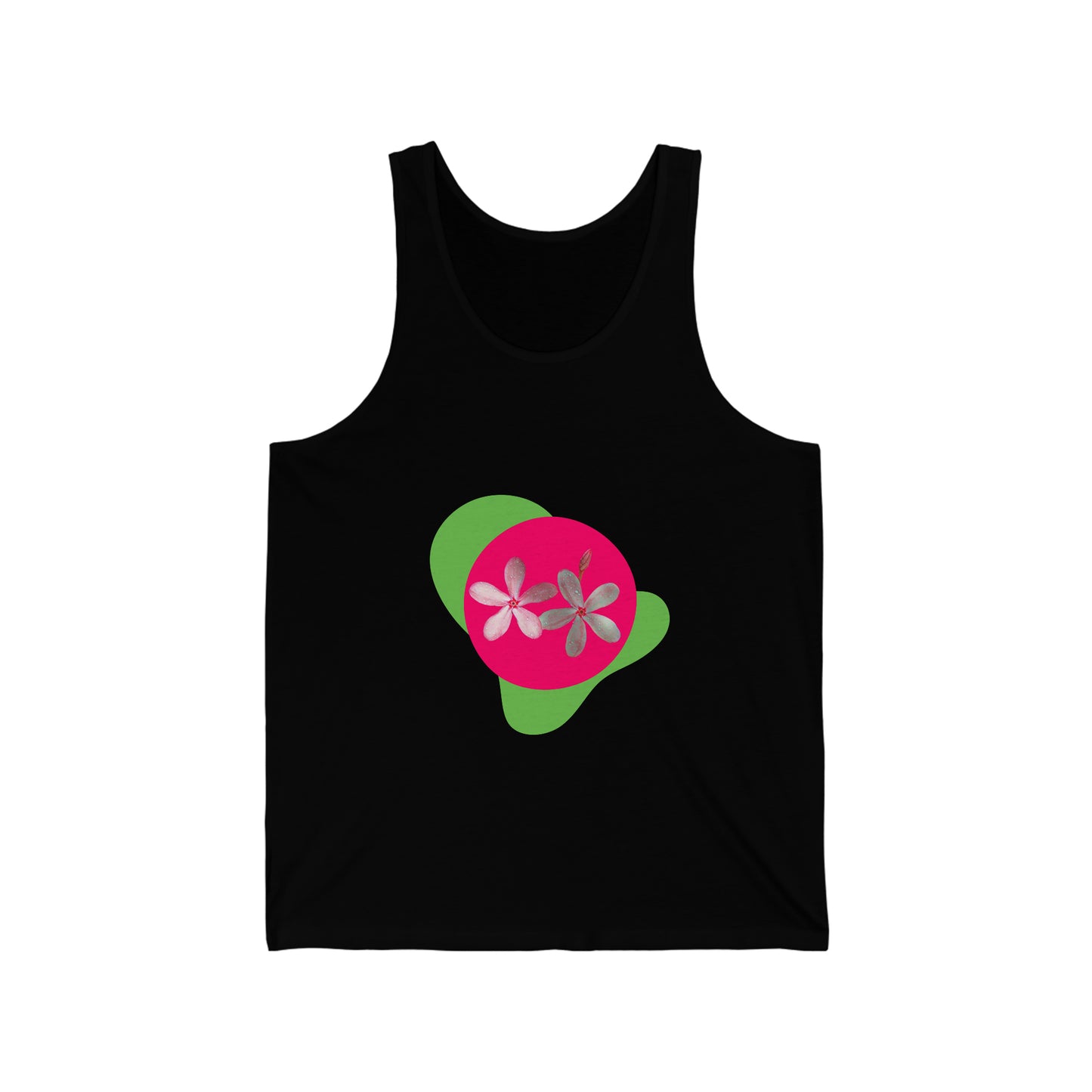 Vibrant Pink Flowers Flourish on a Tank top