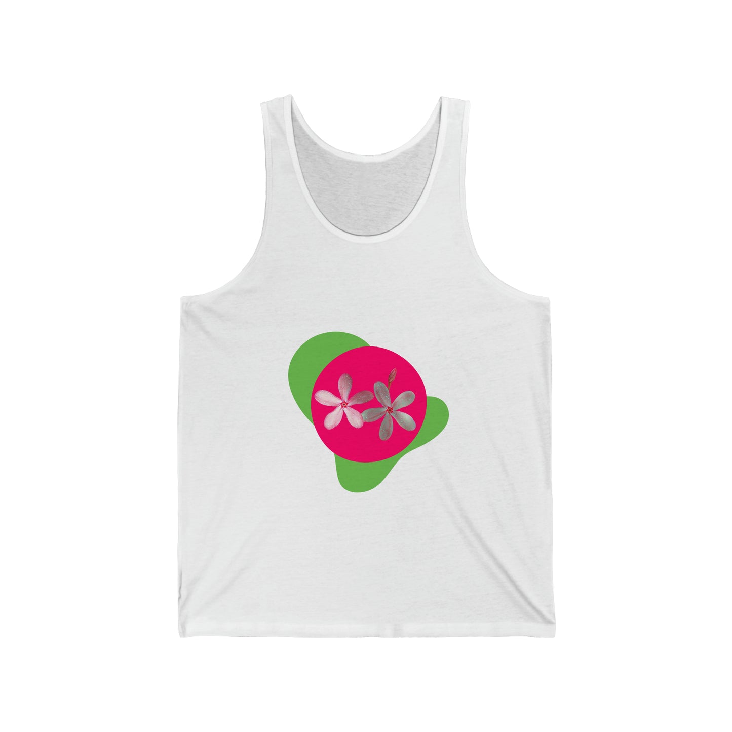 Vibrant Pink Flowers Flourish on a Tank top