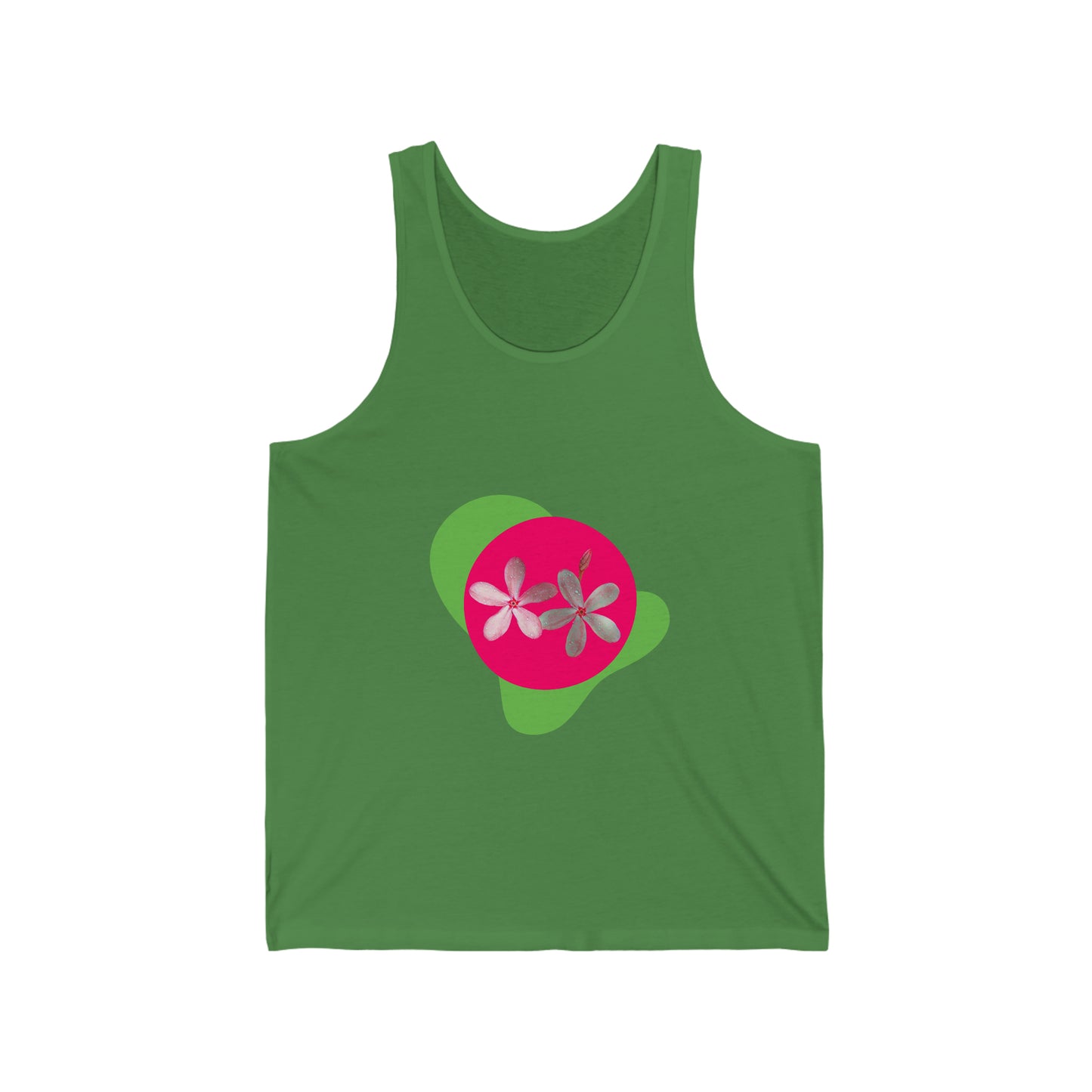 Vibrant Pink Flowers Flourish on a Tank top