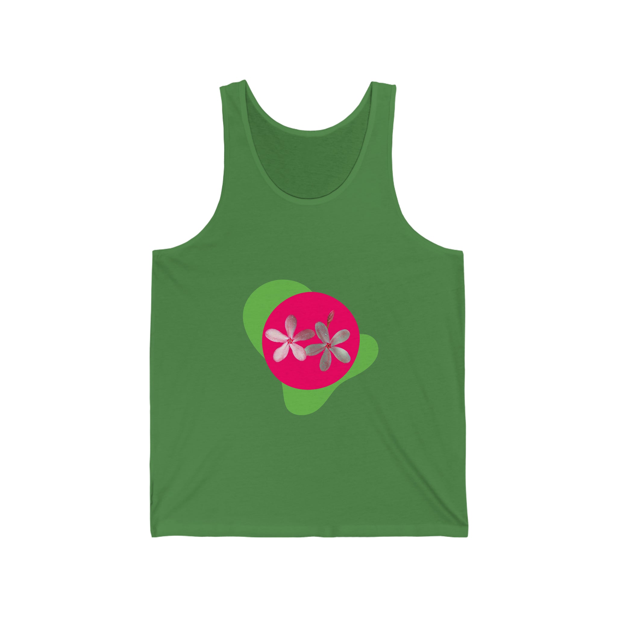 Vibrant Pink Flowers Flourish on a Tank top