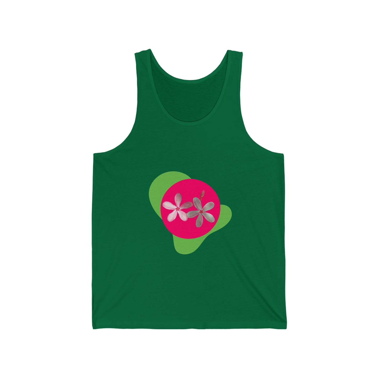 Vibrant Pink Flowers Flourish on a Tank top