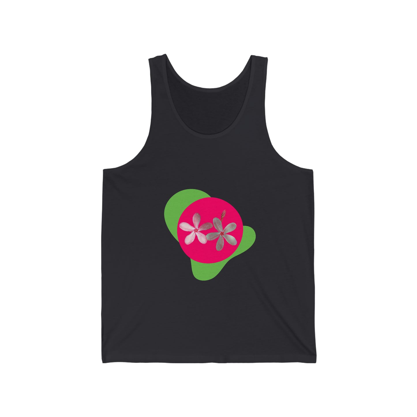 Vibrant Pink Flowers Flourish on a Tank top