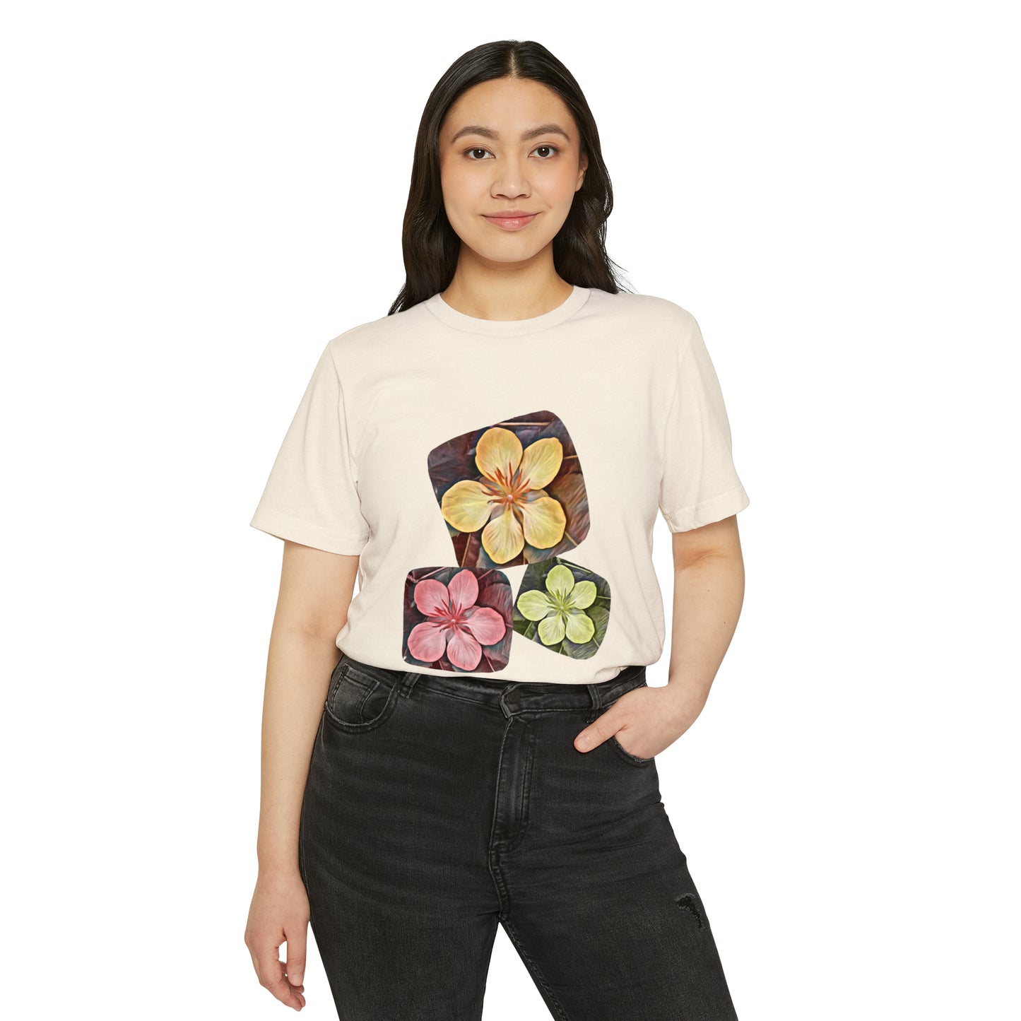 Unisex Recycled Organic T-Shirt with Autumn Flowers