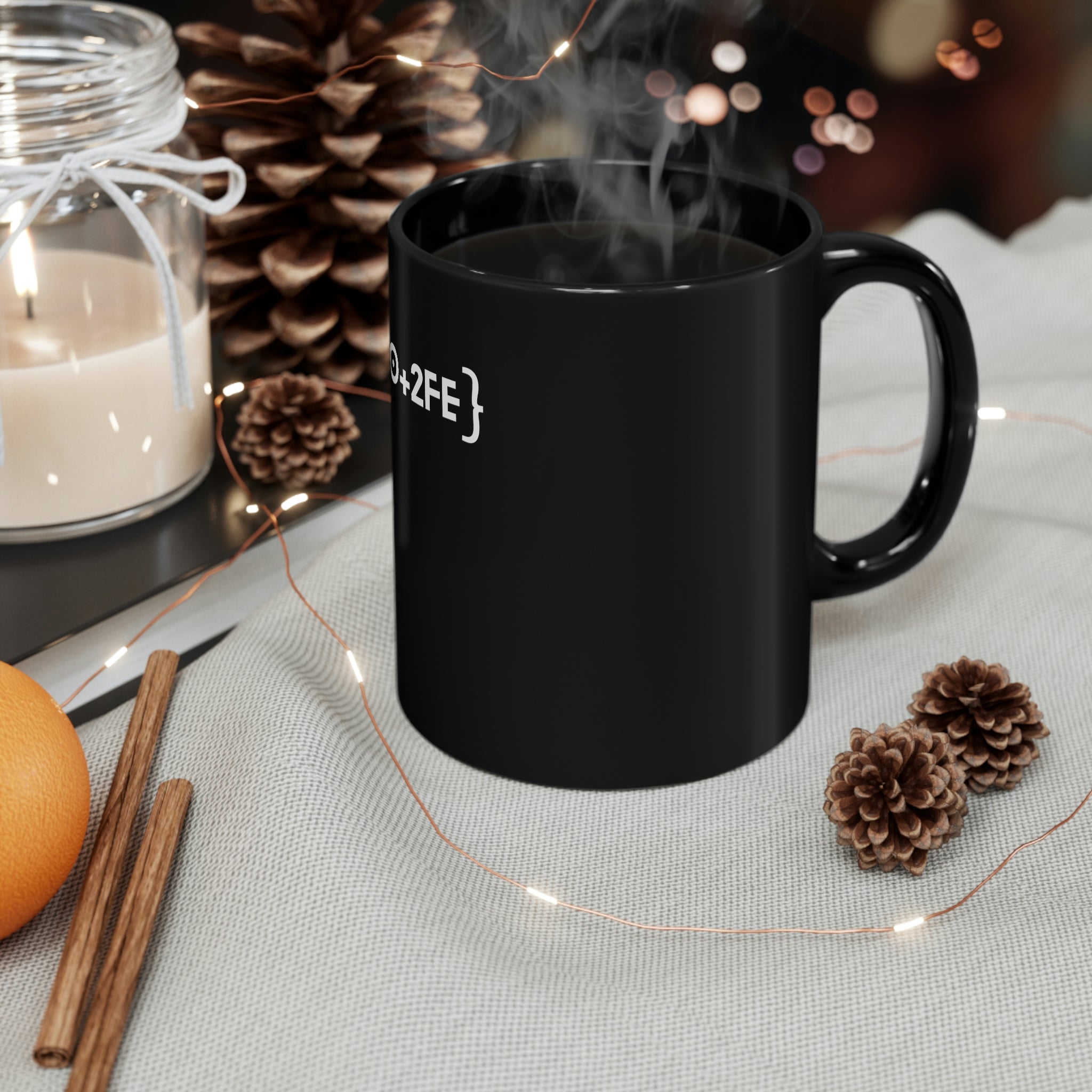 Ceramic CO+2FE 11oz Black Mug!