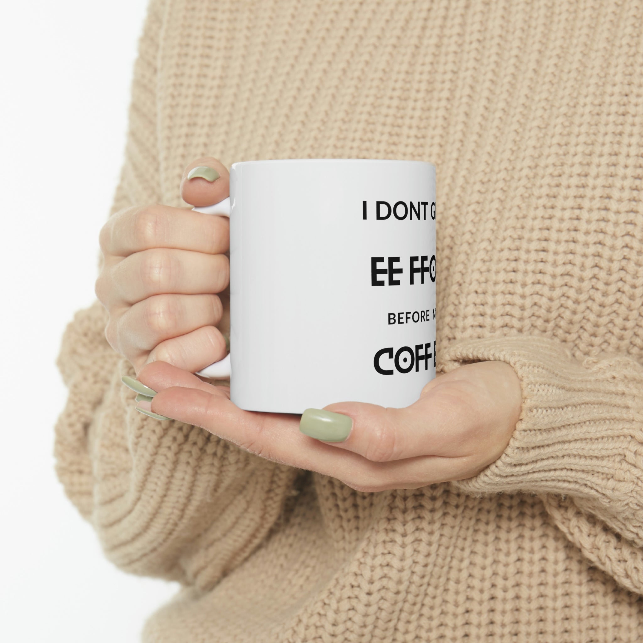Custom White Ceramic Coffee Mug – 11oz