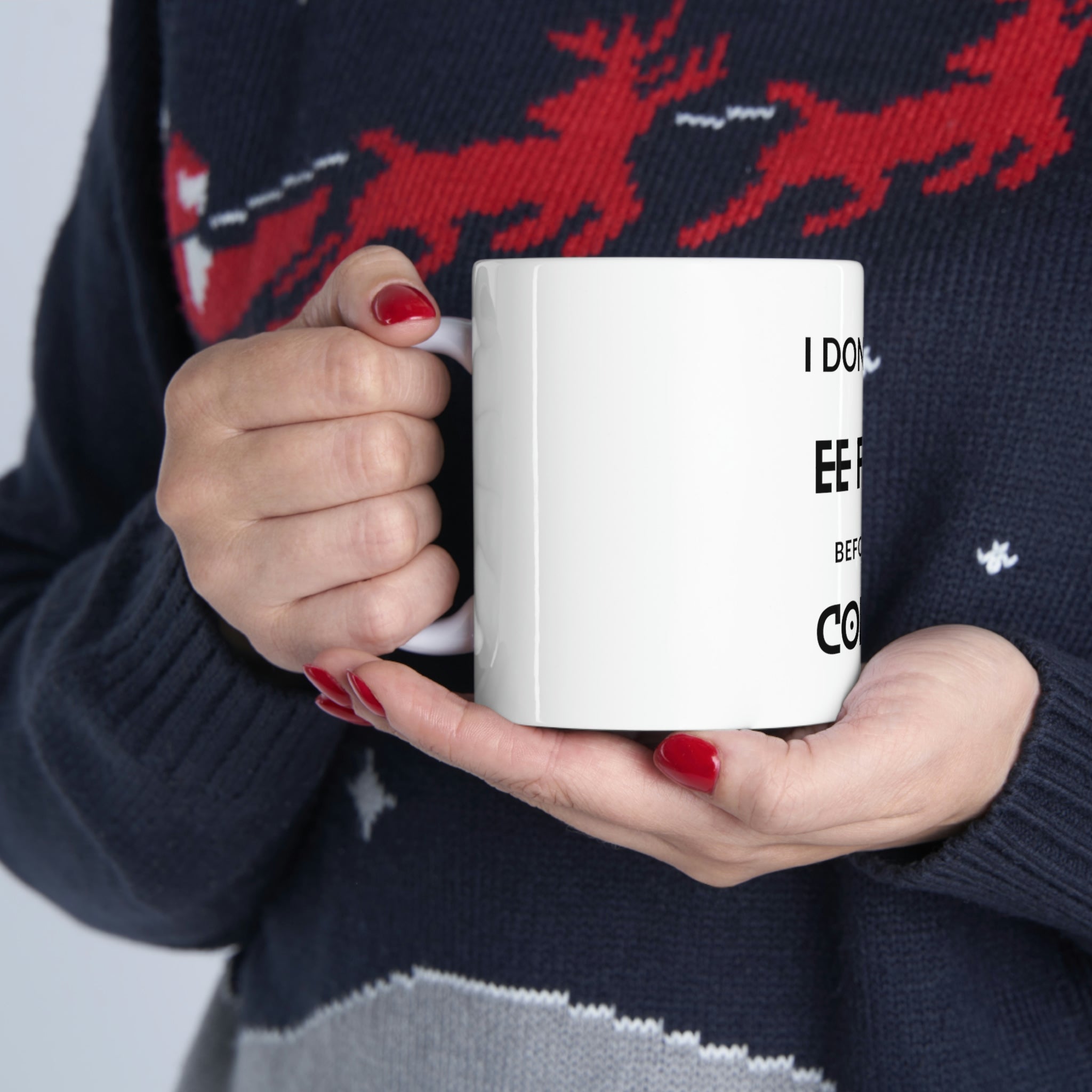Custom White Ceramic Coffee Mug – 11oz
