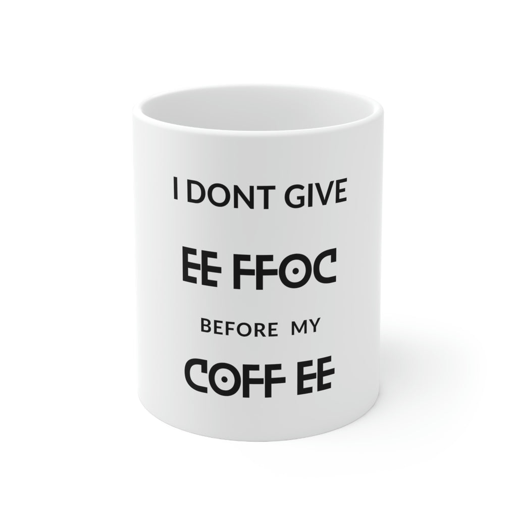 Custom White Ceramic Coffee Mug – 11oz